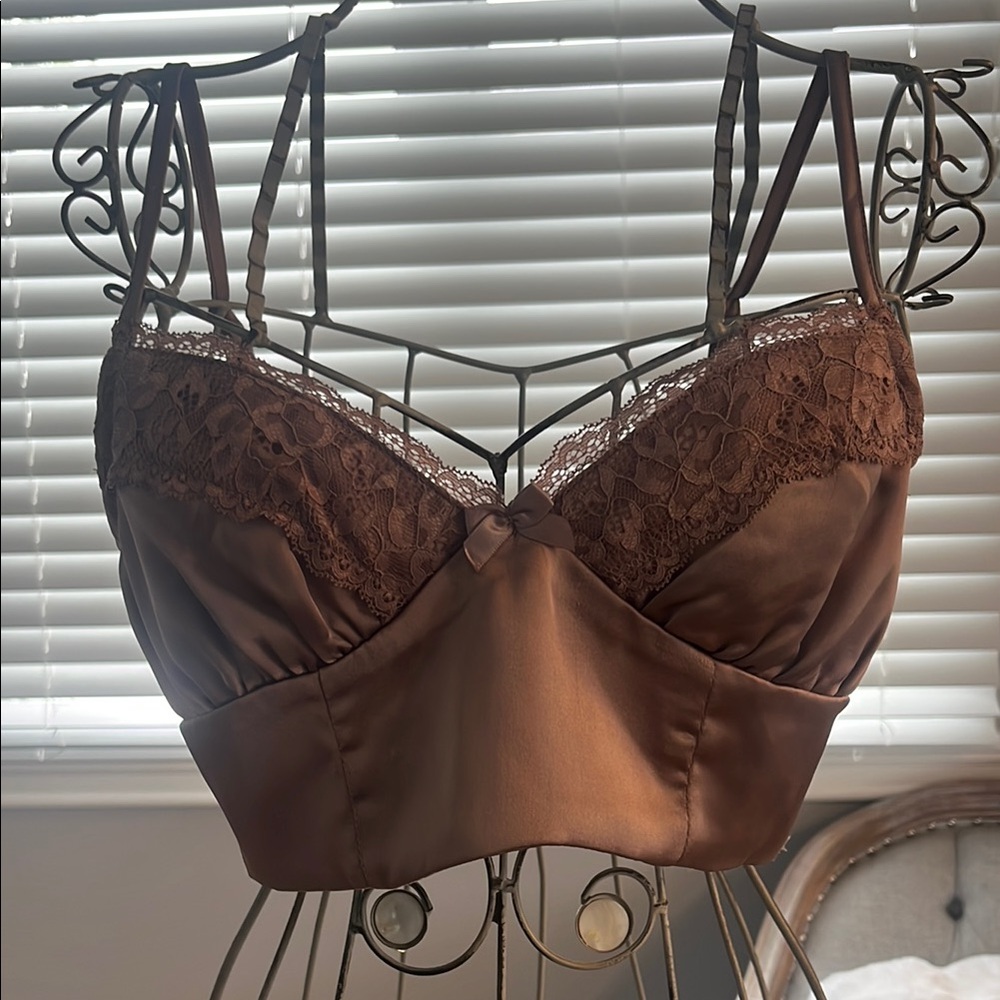 Garage Mauve Crop Top with Strappy Details